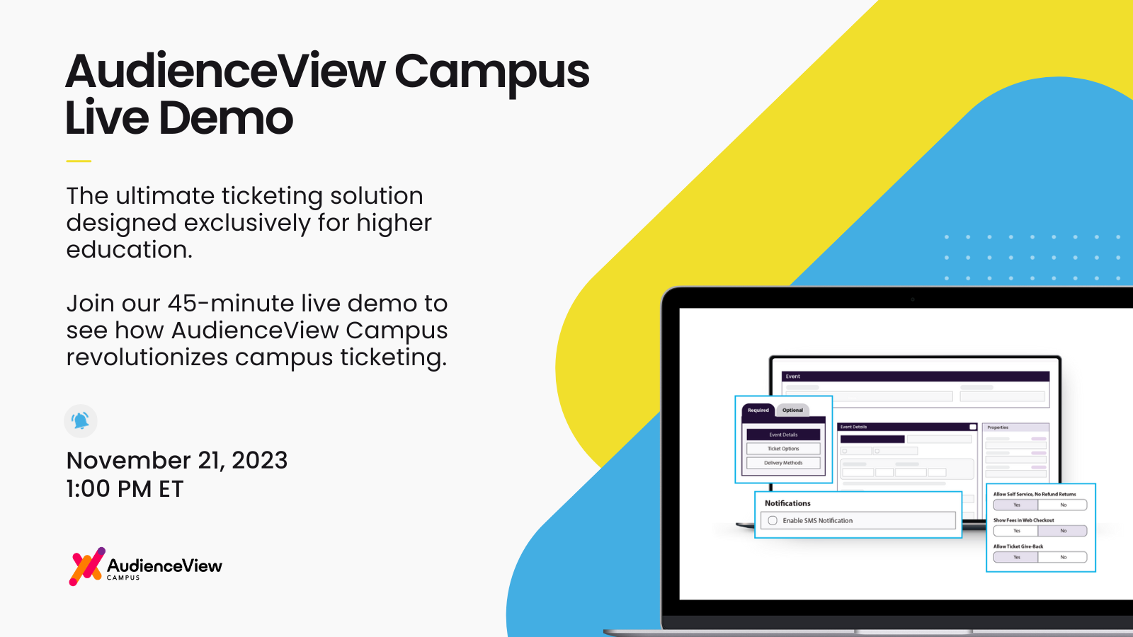 AudienceView Campus Live Demo banner