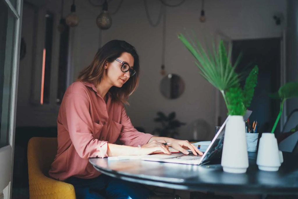 woman using a laptop