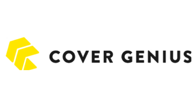 Cover Genius logo with a yellow geometric glyph to the left of the bold black brand name.
