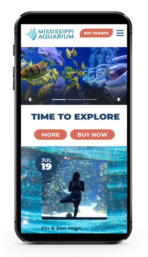 Mobile attraction site layout with a featured experience